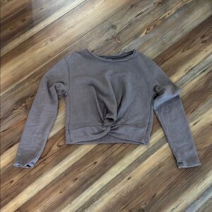 Aerie Twist Front Taupe Sweatshirt